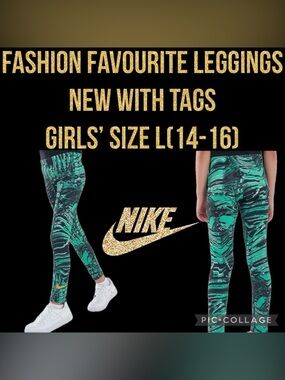 Nike Girls’ Fashion Favourite Leggings Size L(14-16)